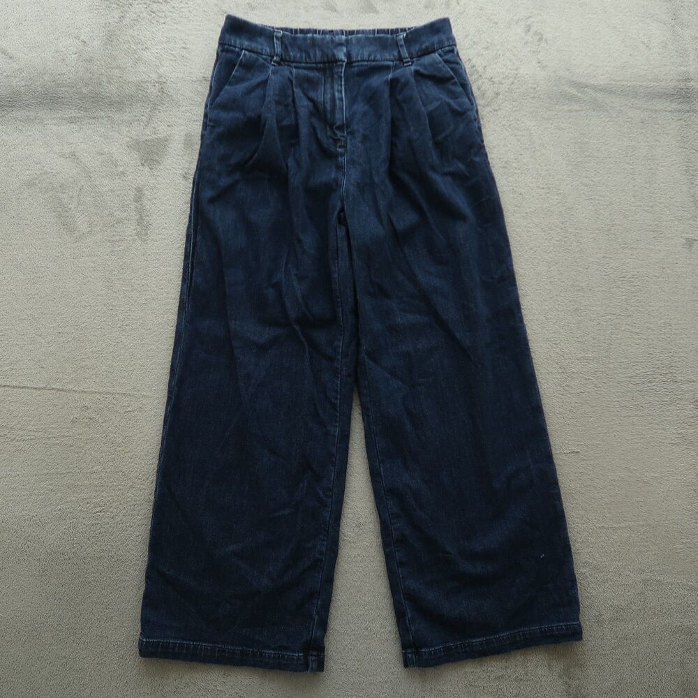 American Eagle Trouser Jeans Women's 4R High-Rise Pleated Wide-Leg 29" Inseam